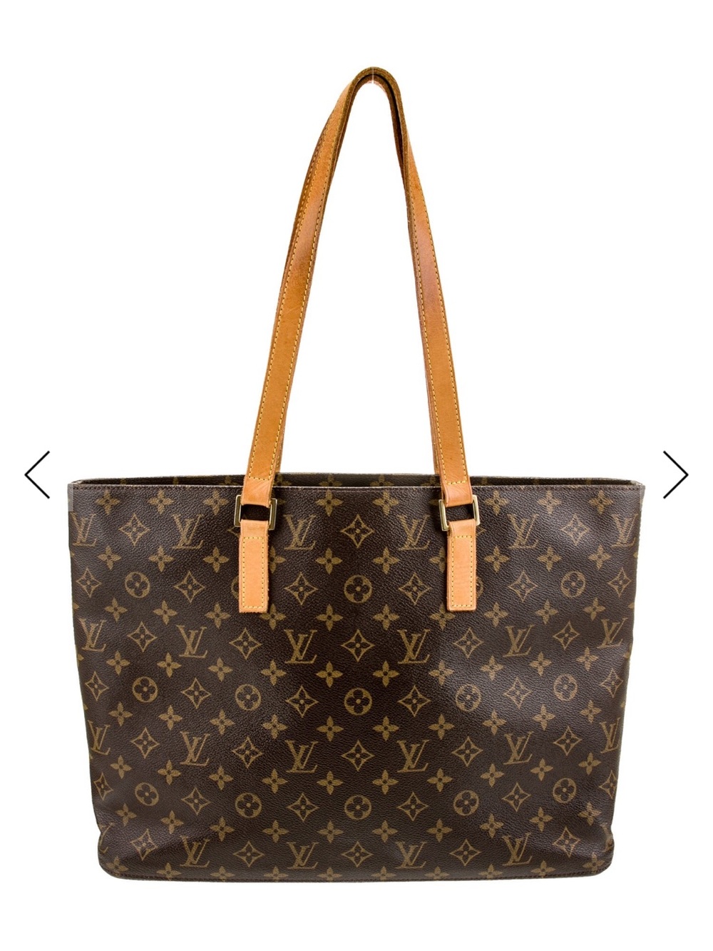 Louis Vuitton Monogram Luco Canvas Brown Tote Bag with Tan Straps vintage